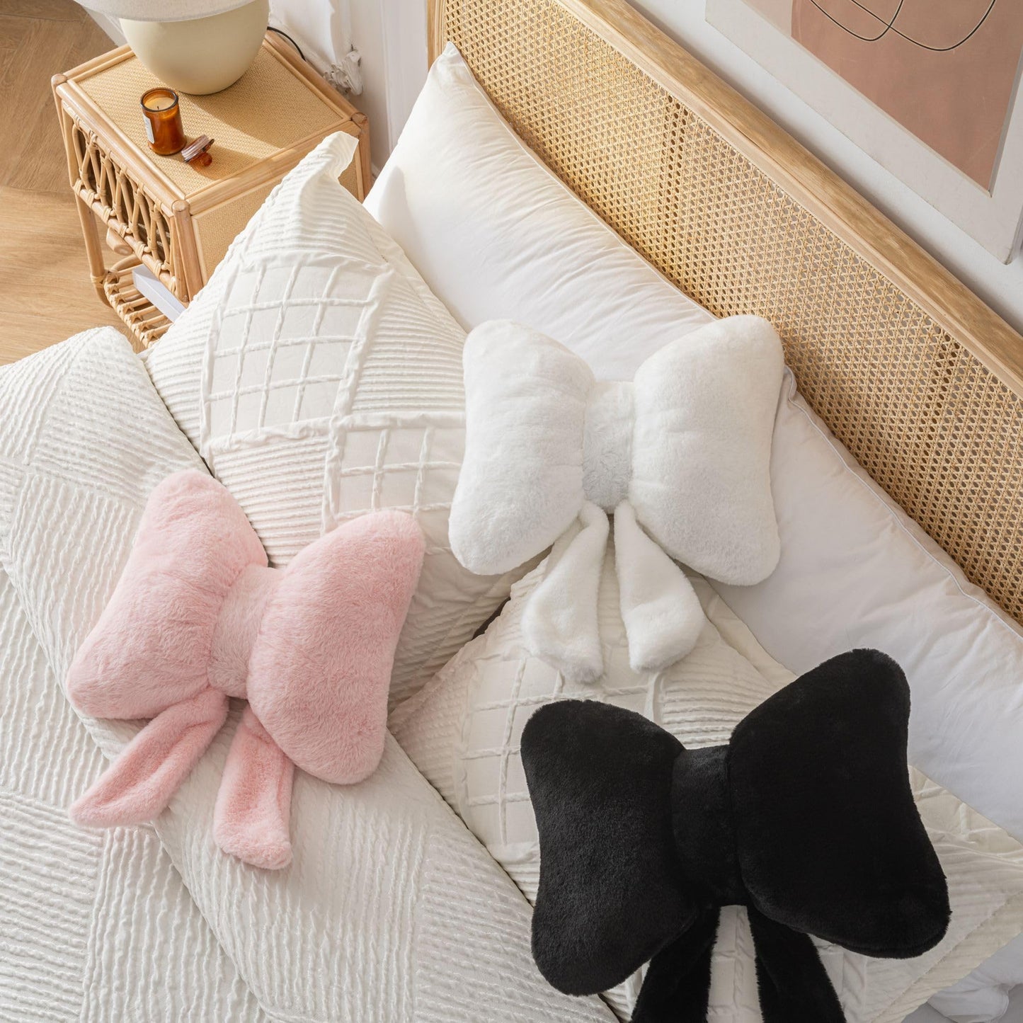 Novohive Bow Pillow Throw Pillows Butterfly Shaped Decorative Cute Pillows for Bed Sofa Cute Home Decor,Pink 10 * 8inch