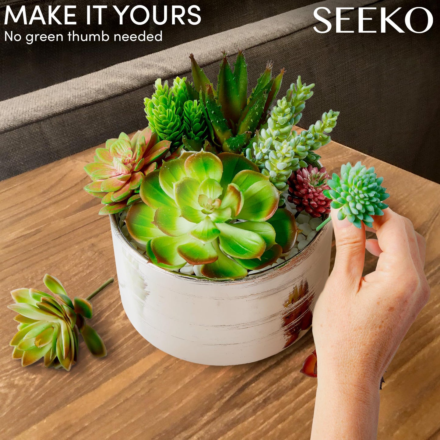 Fake Succulents 28 Pcs - Premium Artificial Faux Succulents Plants