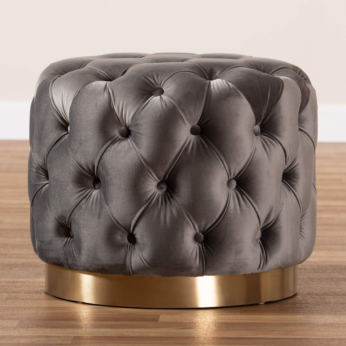 Baxton Studio Ottomans, One Size, Gray/Gold