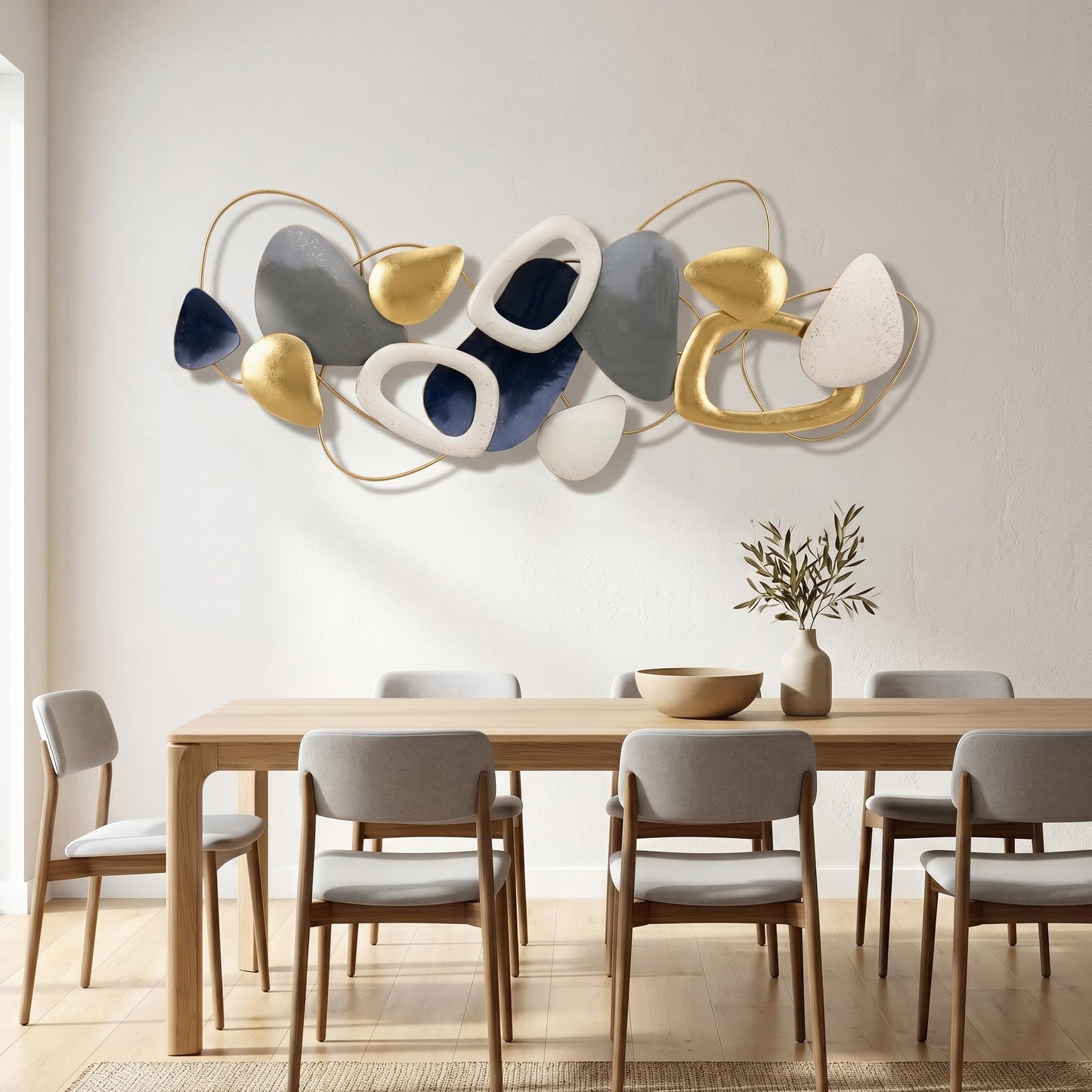Axioglo 59" Large Wall Decor,3D Abstract Metal Wall Art for Living Room
