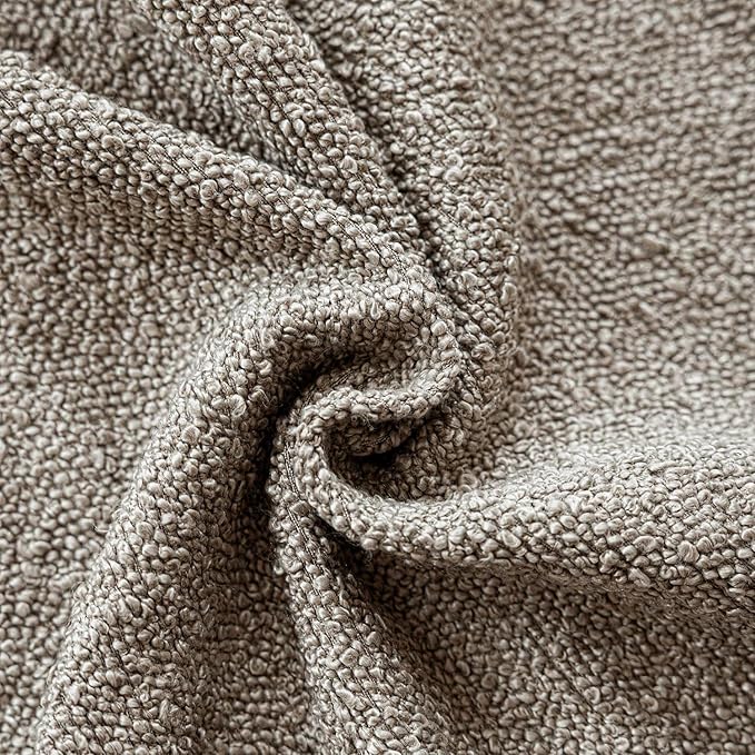 Foindtower Decorative Textured Boucle Throw Pillow Covers Accent Solid Pillow Cases Neutral Soft Cozy Couch Cushion Case for Chair Sofa Bedroom Living Room Home Decor 22x22 Inch,1PC,Light Taupe