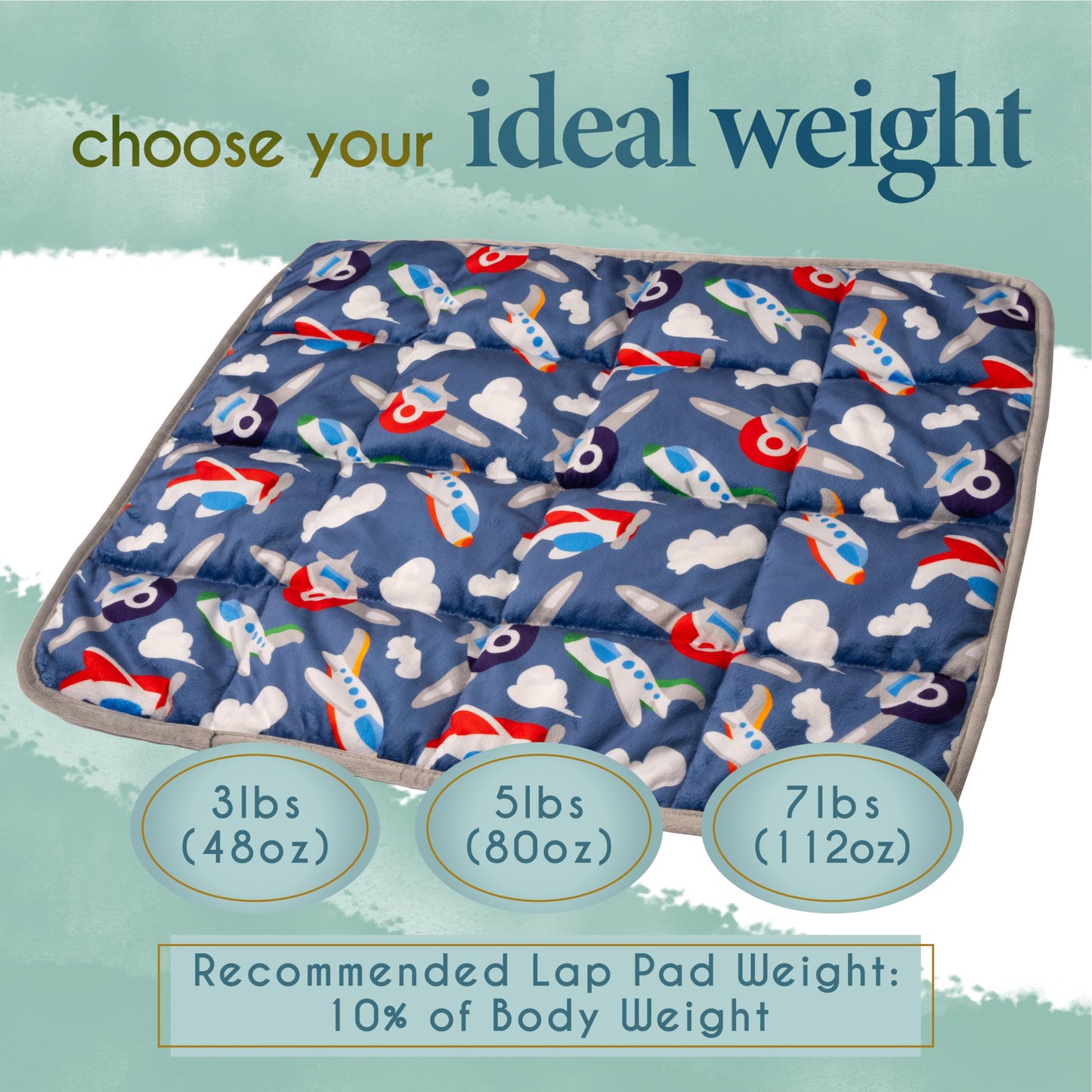 Florensi Weighted Lap Pad – 5 lb, 20 x 23 in, Blue Constellations – Portable Weighted Comfort Blanket – Soft Sensory Lap Throw – Machine Washable Travel & Home Relaxation Blanket