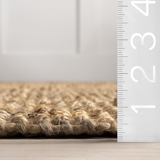 Nuloom Daniela Natural, 3' x 5', Handmade, Jute, Tassel, Soft and Textured, High Traffic, Stain Resistant, Easy Clean, Durable Area Rug for Bedroom, Living Room, Dining Space, Foyer, Entryway