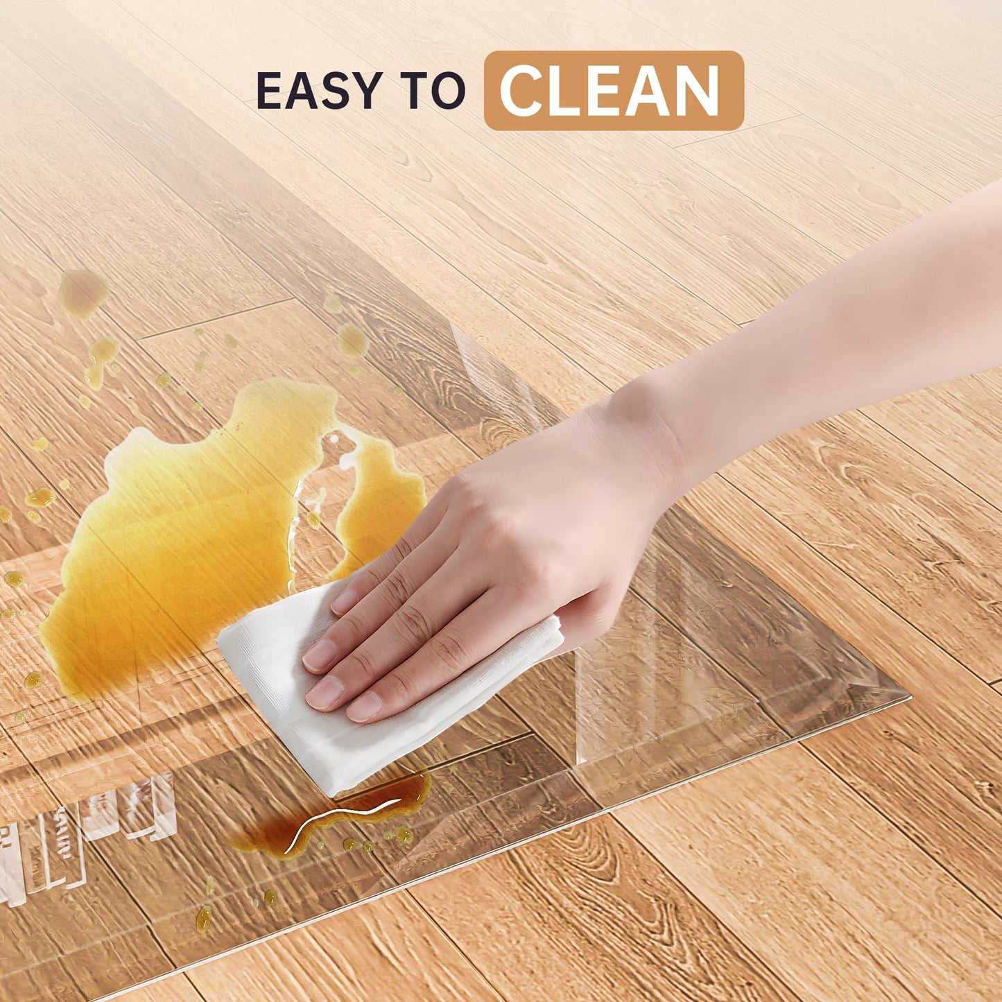 [Tempered Glass] 36“ x 36” Beveled Edge Glass Chair Mat with Polished Edge Clear Office Chair Mat, Glides Smoothly, Suitable for Carpet or Hardwood Floors