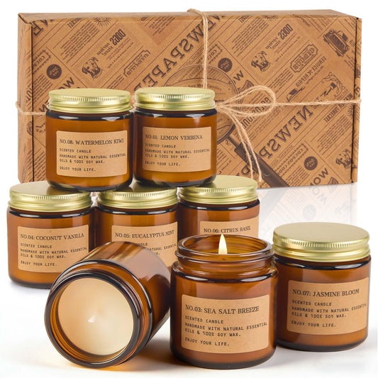 8 Pack Scented Candles for Home,Long Lasting Soy Wax Candle Gift Set, Aromatherapy Candle Gifts for Womens Birthday Anniversary Present