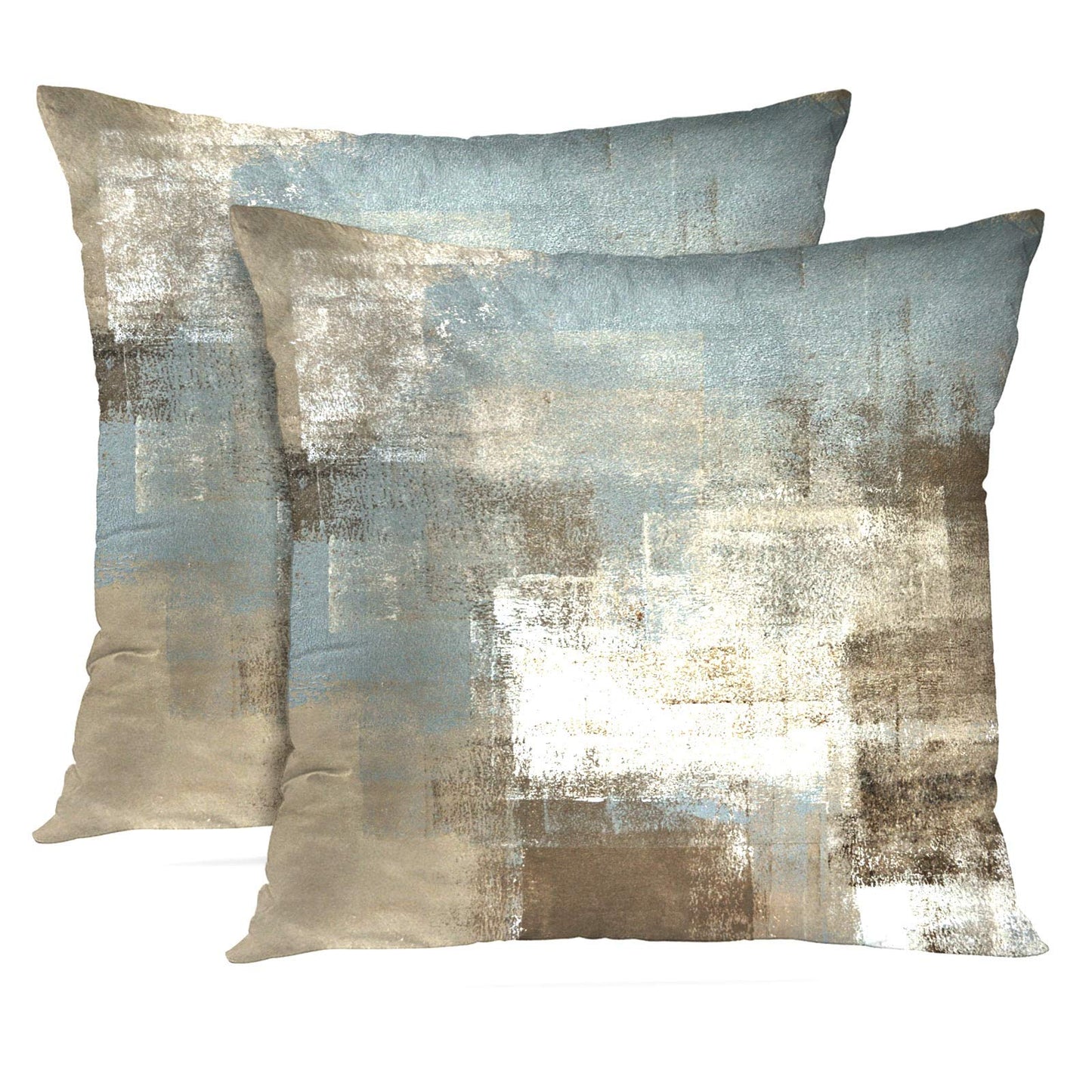 Britimes Throw Pillow Covers Modern Home Art Decor, 20 x 20 Inches Set of 2 Pillow Cases Decorative, Abstract Oil Painting Pillowcases for Bedroom, Living Room, Cushion Couch Sofa, Grey Beige