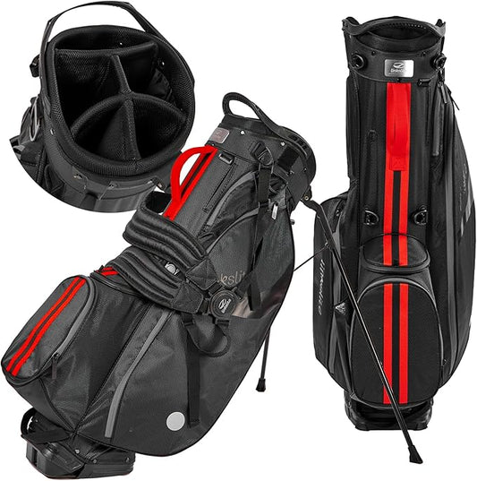 Ultra Lightweight Waterproof Golf Stand Bag with Rain Cover | Full-Length 5-Way Divider, 6 Pockets with Magnetic Access & Dual X-Strap | Easy-Carry for Men & Women
