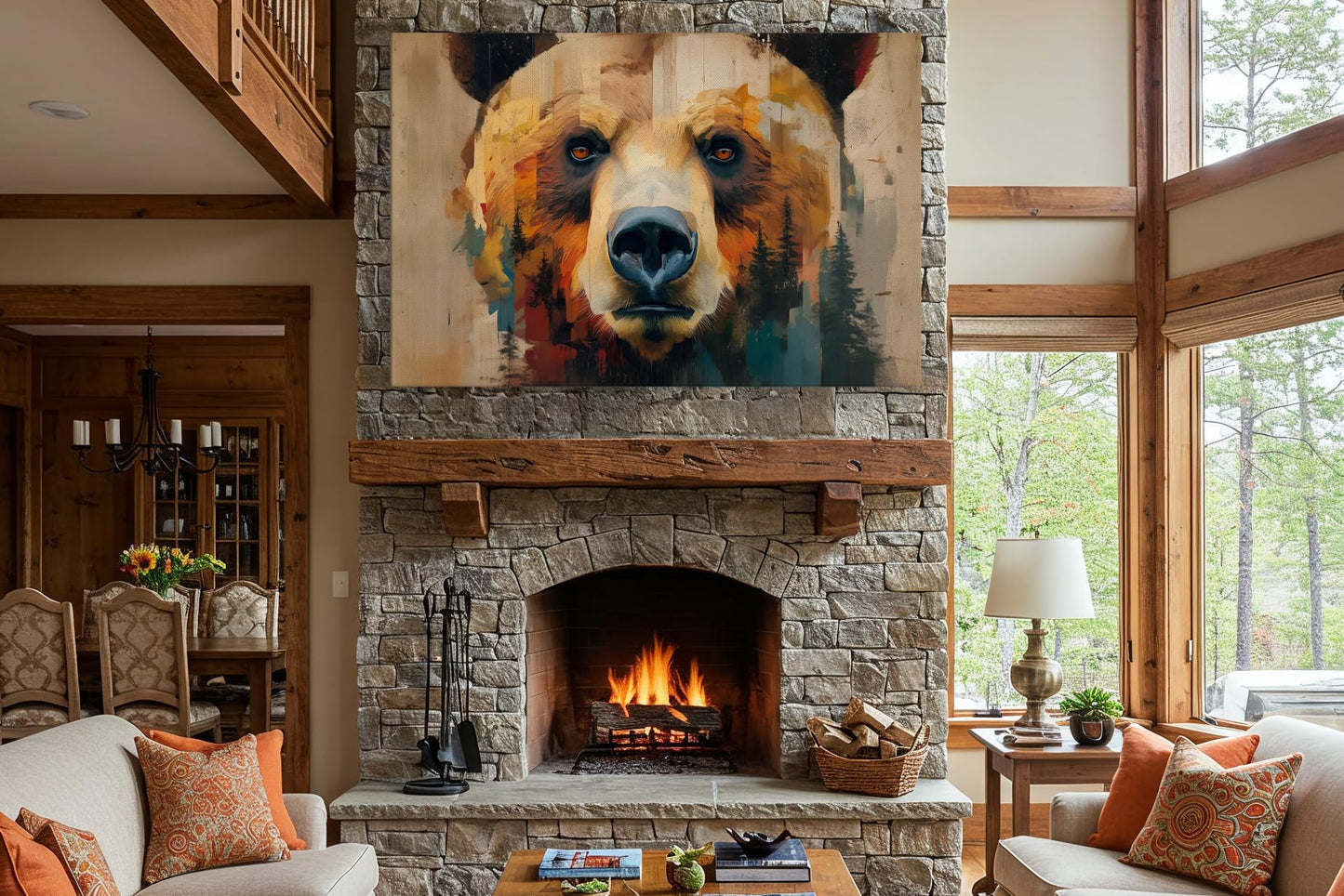 LuxeWood Wildlife Canvas Prints - Wild Animals Home Decor - Medium, Large, and Extra Large Wall Art for Living Room, Bathroom, Kitchen (The Forest Spirit, 43" L x 65" W)