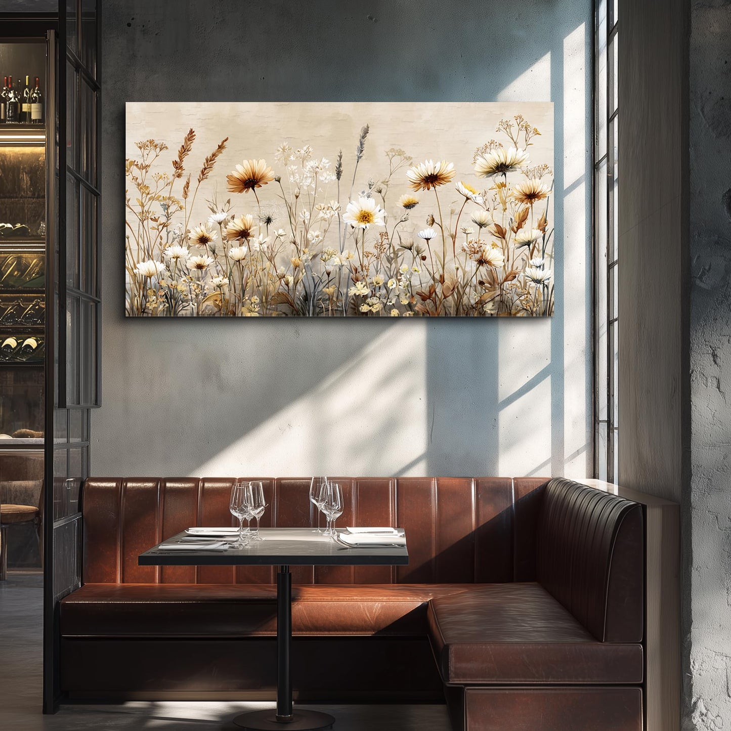 XIGUANGART Floral Wall Art, Large Wall Art, Flower Pictures Wall Decor, Elegant Meadow Wildflowers Art Prints, Nature Aesthetic Paintings for Living Room Bedroom Bathroom Kitchen Farmhouse 20"x40"