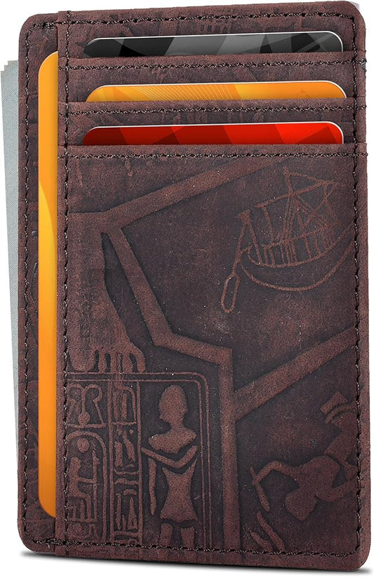 Oak Leathers Leather Slim Minimalist Wallet for Men & Women RFID Front Pocket Leather Card Holder Wallets
