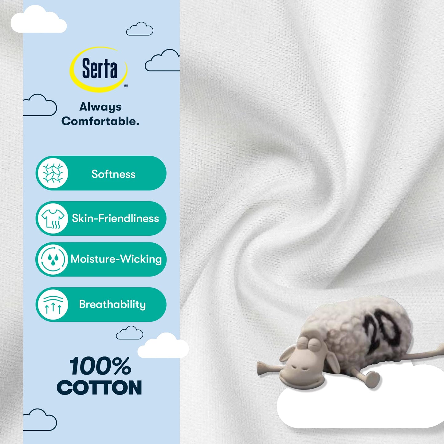 Serta European Down Comforter Queen Size All Season, 100% Cotton, 600 Fill Power Extra Fluffy, Made in USA, White Down Duvet Insert, Lightweight Medium Warmth, Hotel Style, 90"x 90" White