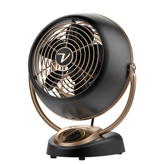 Vornado VFAN™ Petite Alchemy Vintage Air Circulator, 3-Speed, Retro Metal, Desk Fan with Adjustable Tilt Head for Bedroom, Office, Dorm Cooling, 12 in Compact Fan, Gunmetal Finish