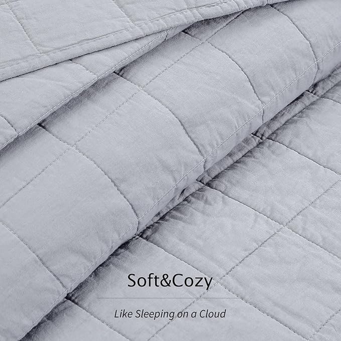 100% Cotton Quilt Sets Queen Size- Soft Lightweight Quilt Bedding Set for Bedroom Decor- Bedspread in Geometric Pattern with 2 Pillow Shams for All Season, 90x98 inches