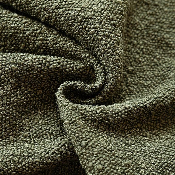 Foindtower Decorative Textured Boucle Throw Pillow Covers Accent Solid Pillow Cases Neutral Soft Cozy Couch Cushion Case for Chair Sofa Bedroom Living Room Home Decor 20x20 Inch,1PC,Moss Green