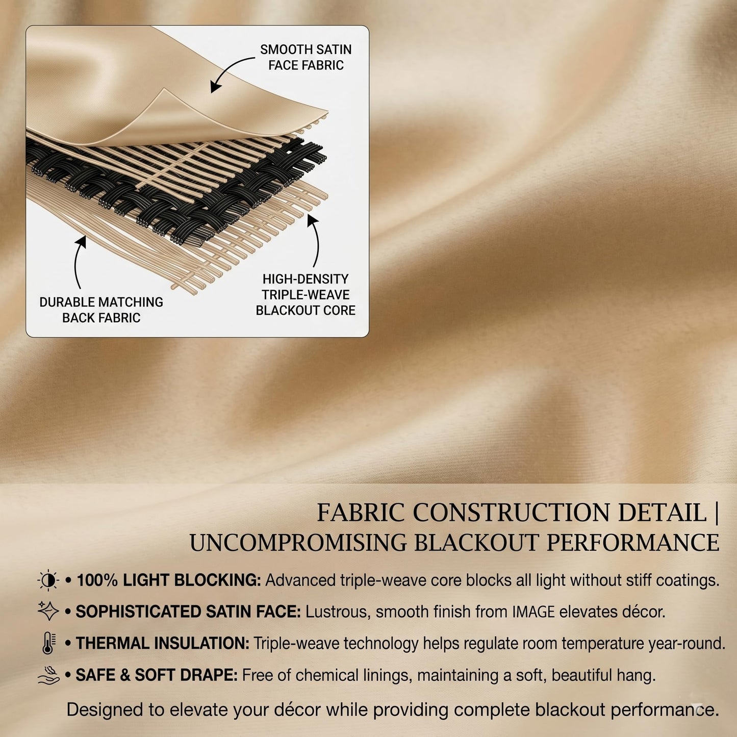 Candy Cottons Blackout Curtains for Bedroom and Living Room, Bedroom Decor, Black Liner for 100% Blackout, Thermal Insulated, Built with Stainless Steel Grommet, Easy Installation, Black, 42x63