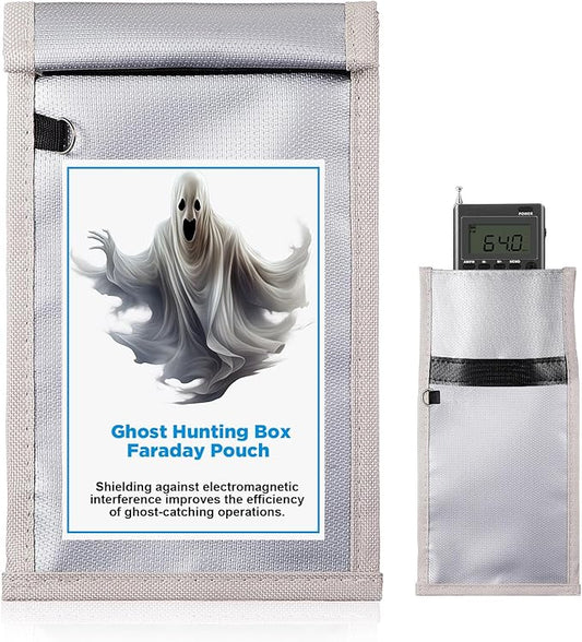 Dunzy Ghost Hunting Box Faraday Pouch Ghost Hunting Equipment 7.9 x 4.9 in Fireproof Waterproof Faraday Bags Shield Electromagnetic Interference Case Investigation Paranormal Equipment