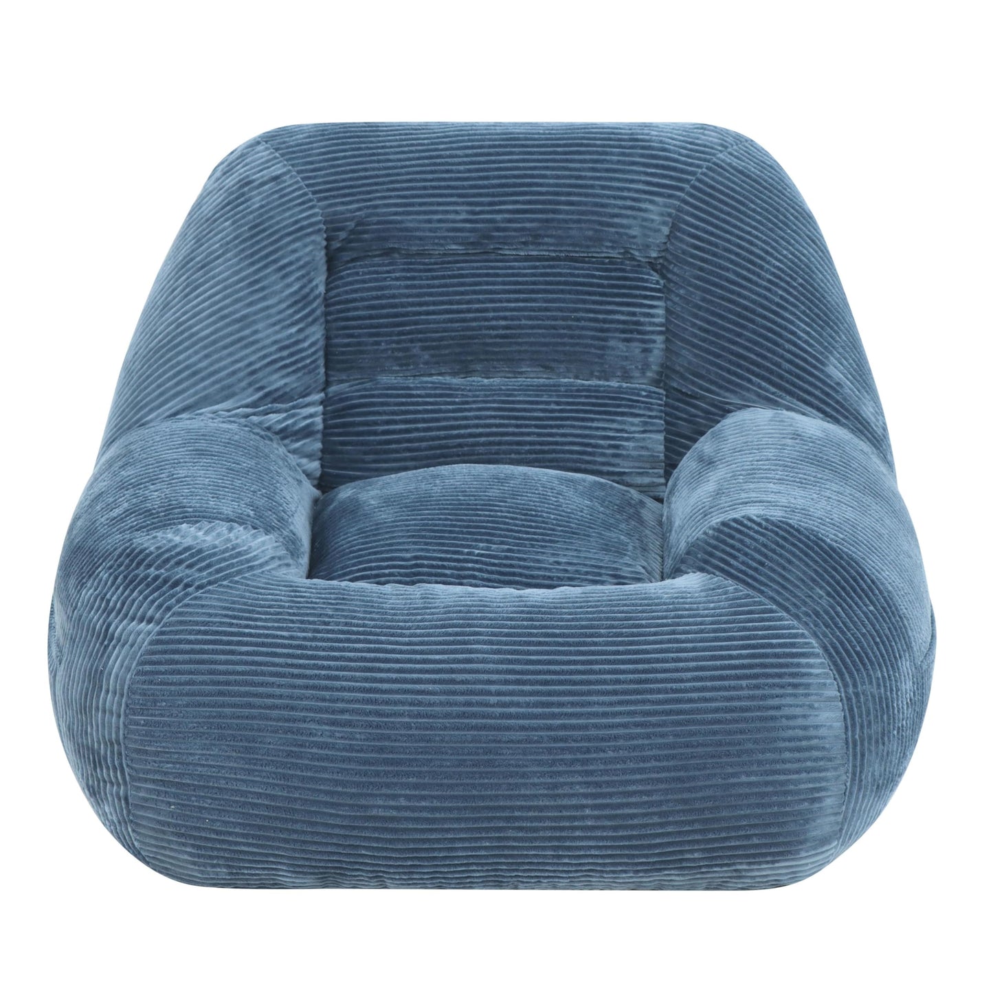 KEIKI Large Bean Bag Chair, Oversized Beanbag Lazy Sofa Chair for Adults & Kids, Space Saving Cozy Corduroy Cloud Couch for Living Room Reading, No Assembly Required Accent Chaise Lounge Indoor, Blue
