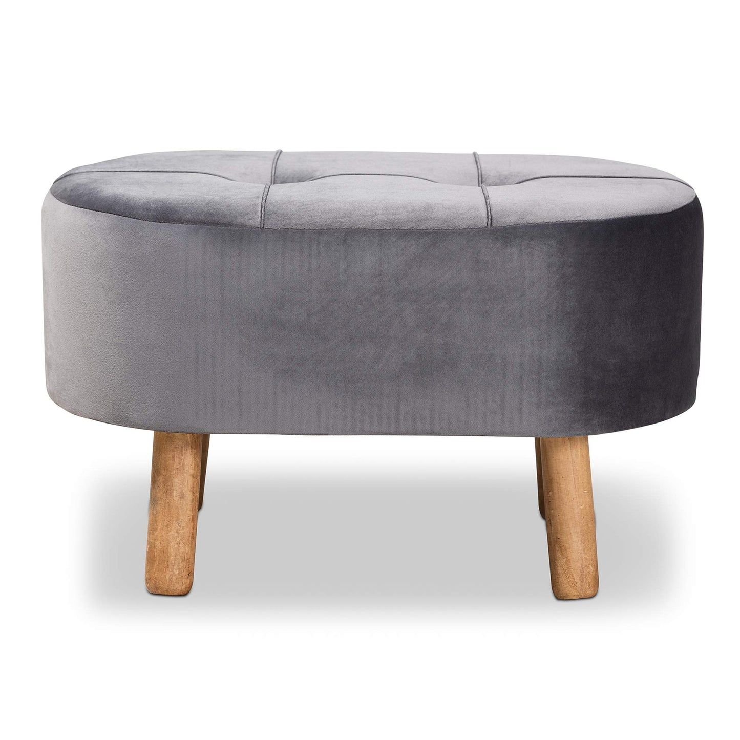 Baxton Studio Ottomans, Grey/Natural