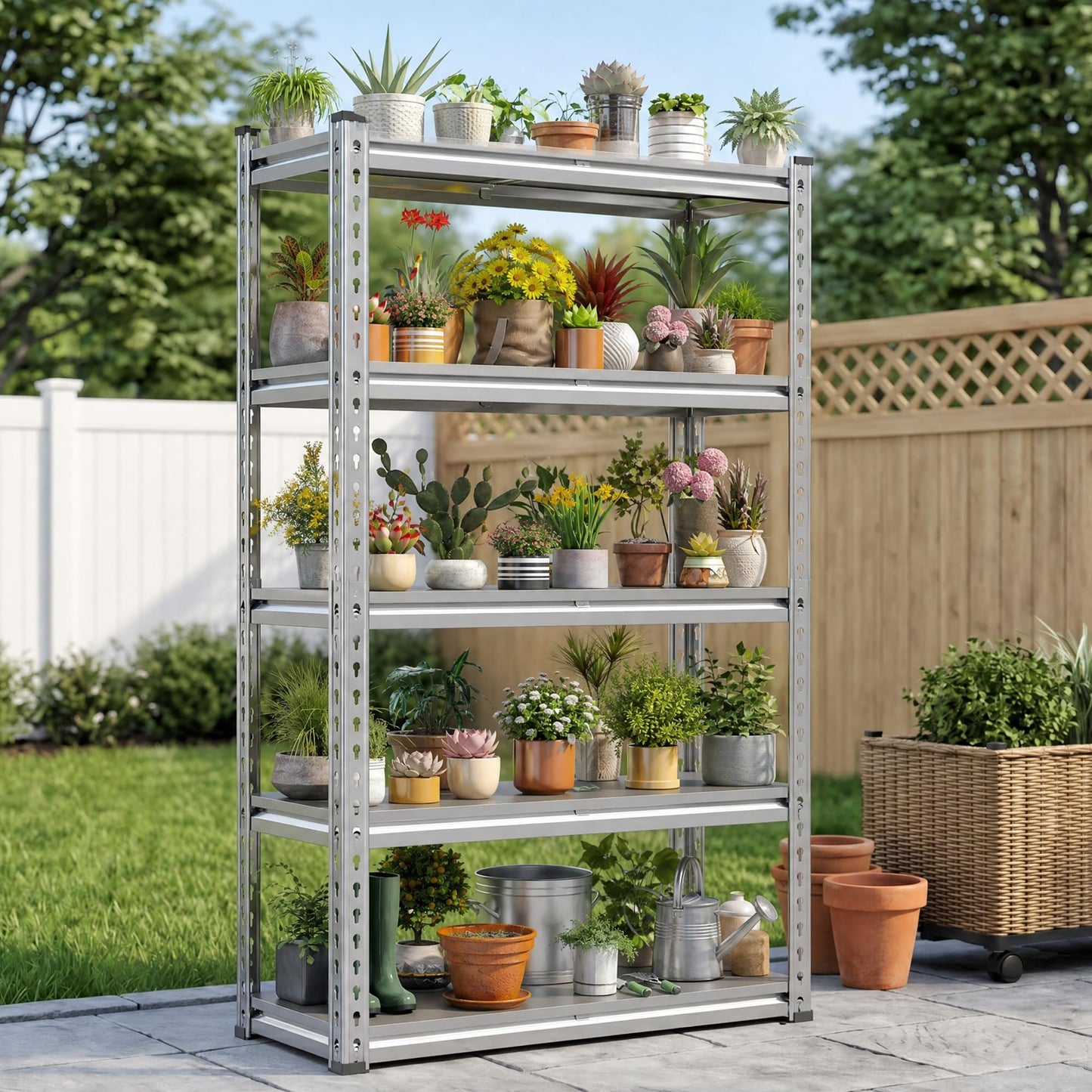 REIBII 60" H Waterproof Plant Stand with PP Board for Gardening Enthusiasts