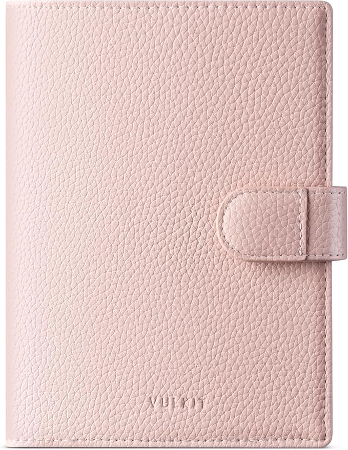 VULKIT Leather Passport Wallet for 2 Passports Slim Double Passport Holder RFID Blocking Passport Travel Wallet with ID Window for Women