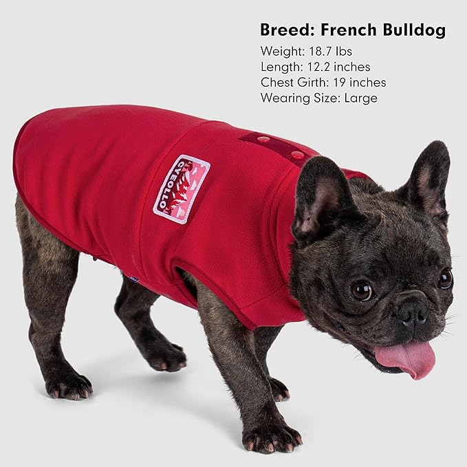 cyeollo Dog Sweaters for Large Dogs, Pullover Dog Fleece Jacket Turtleneck Christmas Sweatshirt Stretchy Lightweight Warm Winter Clothes Boy Girl, Red XXXL