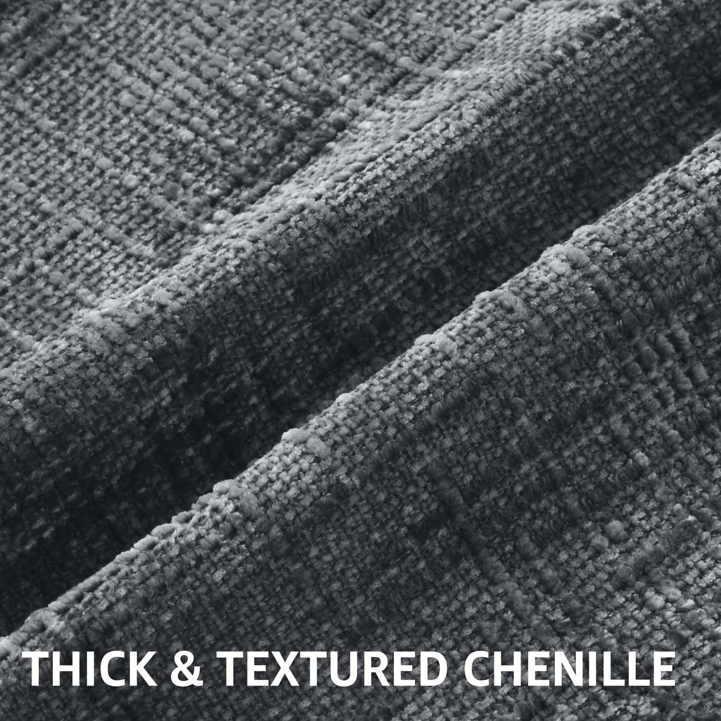 decorUhome Dark Grey Chenille Throw Pillow Covers 20x20 Set of 2 Textured Soft Cozy Slubby Couch Pillow Covers Modern Farmhouse Boho Decorative Pillow Cases for Bed Sofa Living Room