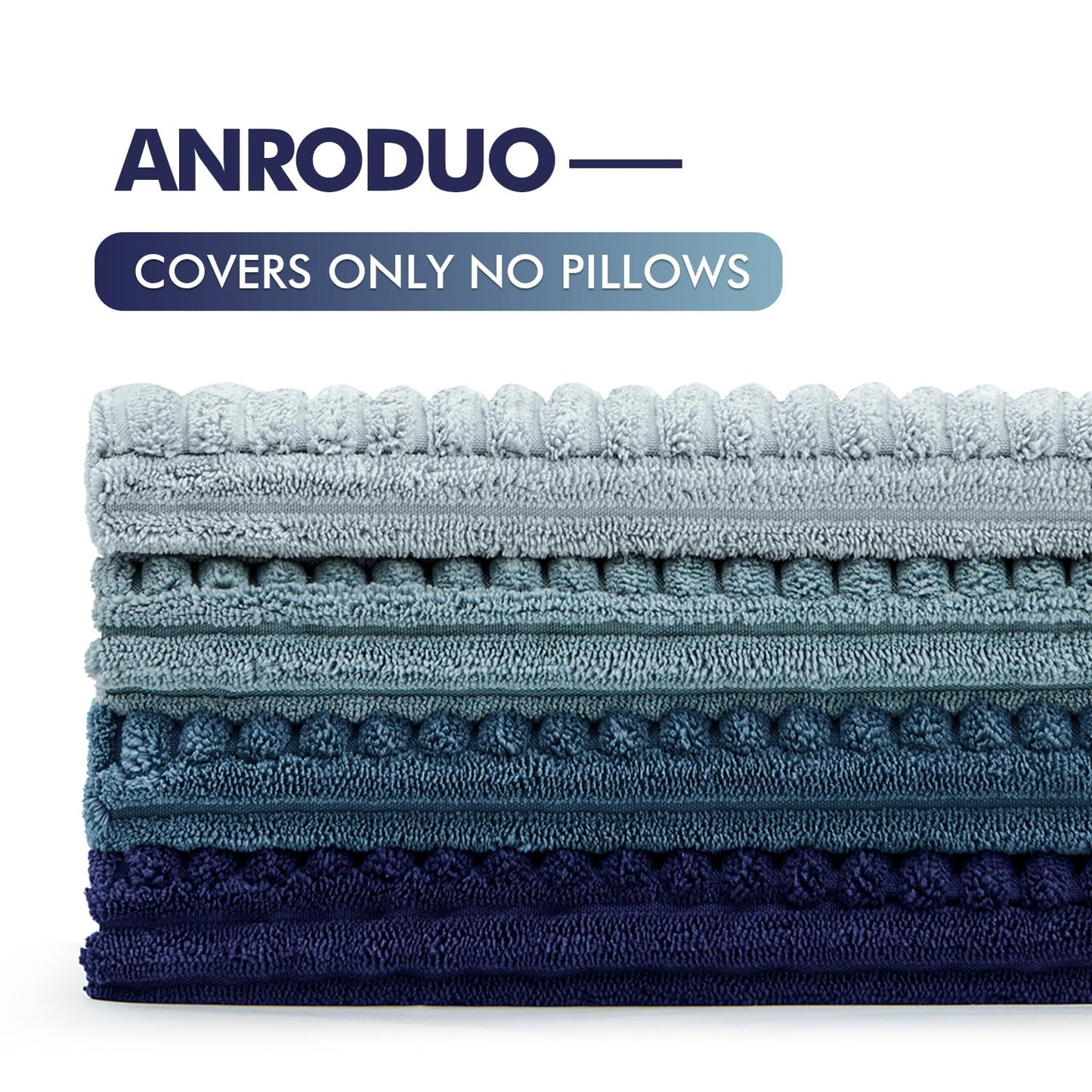 ANRODUO Pack of 4 Decorative Throw Pillows for Couch Neutral Blue 18x18 Inch Boho Cozy Soft Corduroy Cushion Covers Farmhouse Accent Pillowcases for Mid Century Coastal Summer Home Decor Living Room