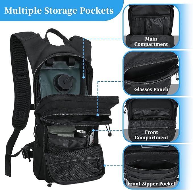 Tactical Hydration Backpack,tactifans Water Backpack with 3L Water Bladder,Tactical Molle Hydration Pack for Men Women,Hydration Pack Backpack for Hiking,Running,Hunting,Biking