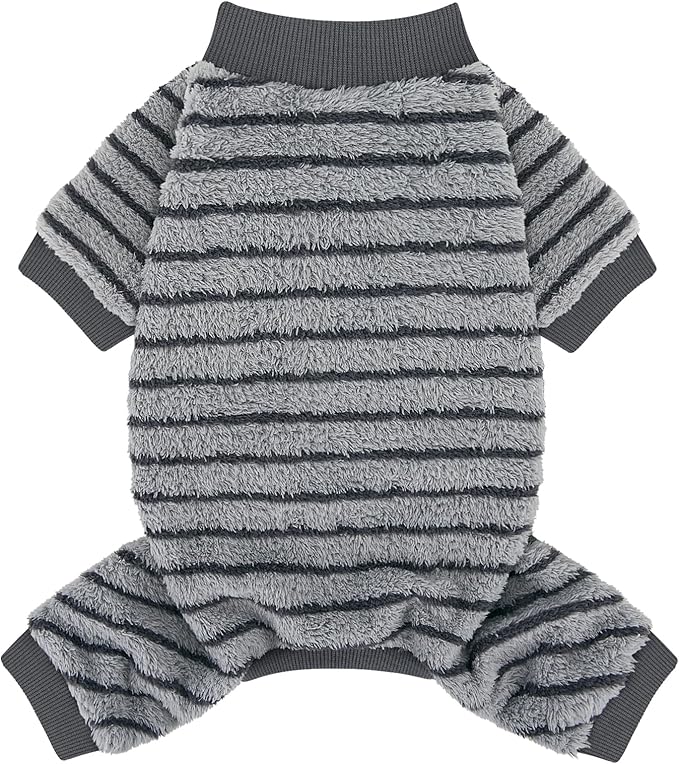 XPUDAC Stripe Dog Sweater Fleece Dog Pajamas Winter Pet Clothes for Small Medium Dogs Girl Boy Doggy Apparel for Cold Weather, M