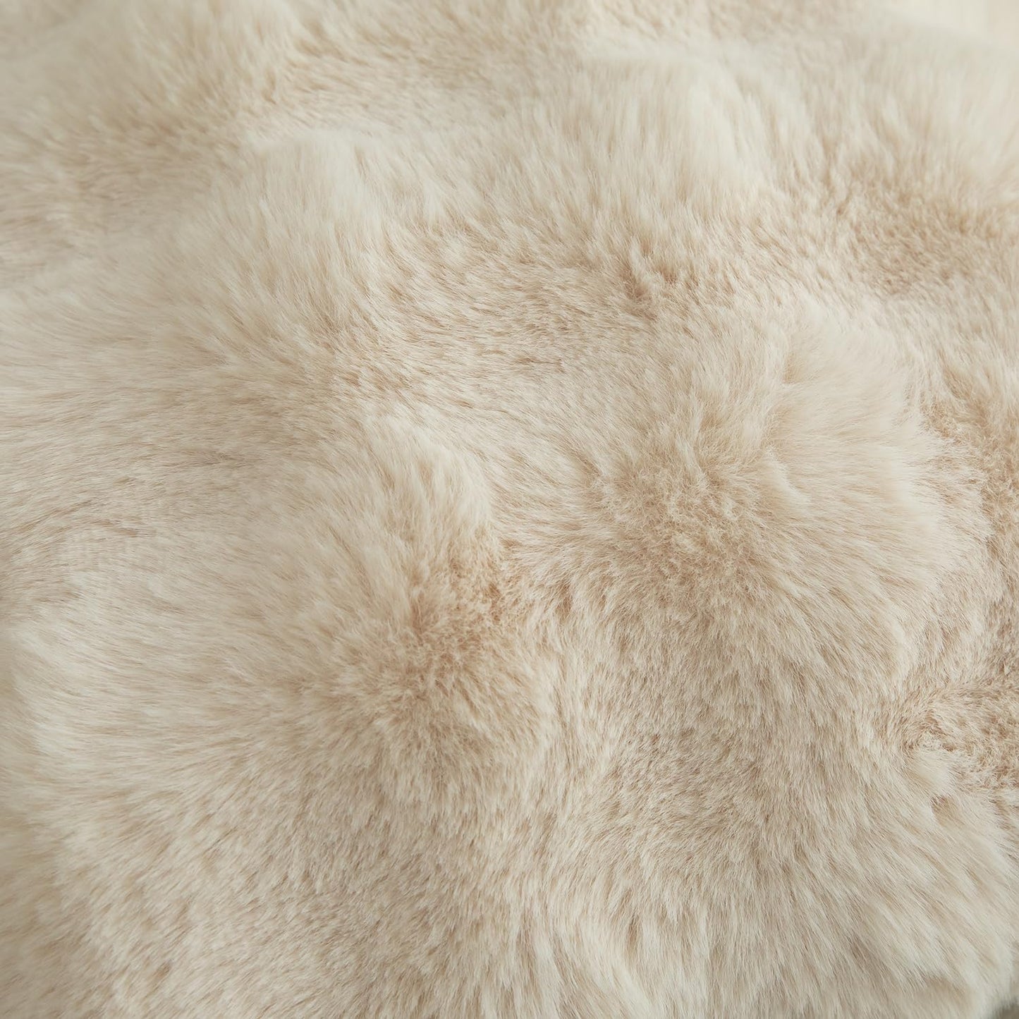 MANDIOO Pack of 2 Thick Plush Wool Decorative Throw Pillow Covers Super Soft Wave Bubble Fur Velvet Cushion Covers Pillow Shams for Couch Bed Living Room 16x16 Inch Beige