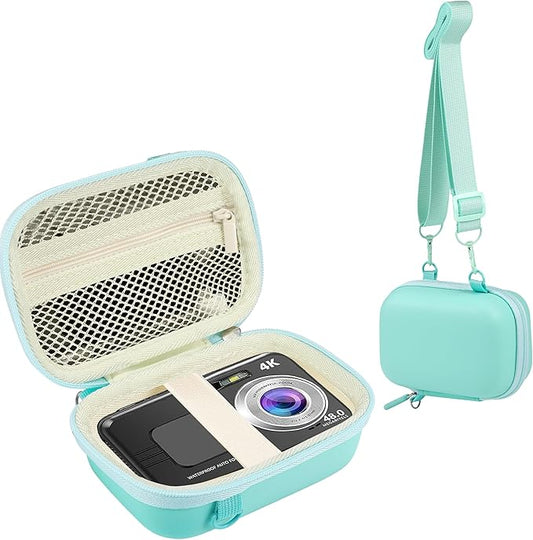 Leayjeen Waterproof Digital Camera Case Compatible with YISENCE/HICSHON/Trsunow/EUXOR/Yiffecal/ZNIARAKL10FT 30MP FHD 1080P Waterproof Camera,Fill Light Underwater Camera for Snorkeling- Green(Case)