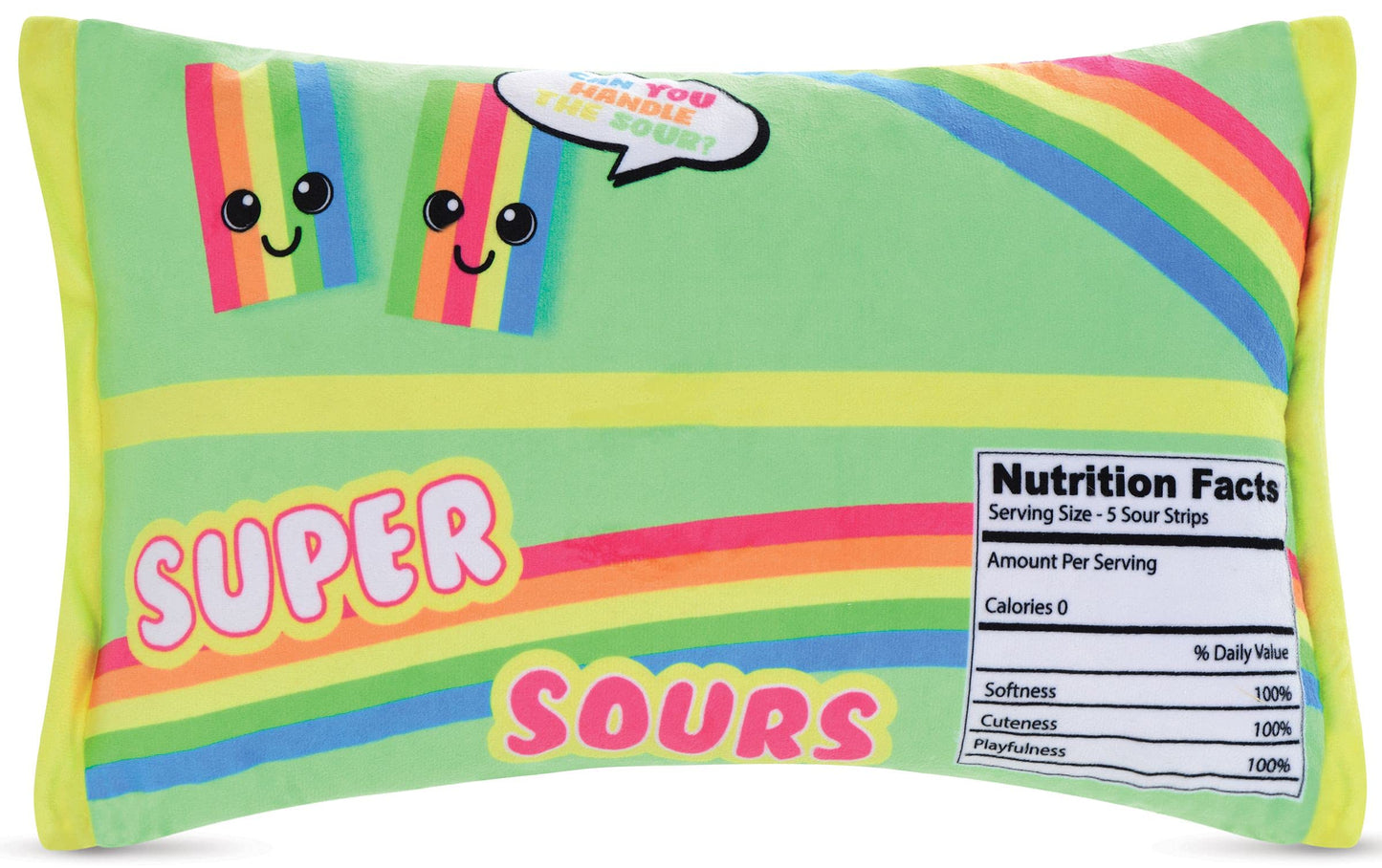 iscream Play with Your Food! Super Sours Strawberry Scented Fleece Play Pillow Set with Embroidered Accents