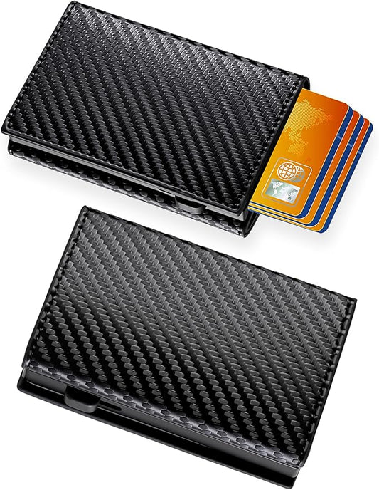 Gooad Slim Wallet for Men, RFID Blocking Trifold Leather Card Holder - Compact Front Pocket Wallet with Money Clip, Minimalist & Tactical Design for Credit Cards
