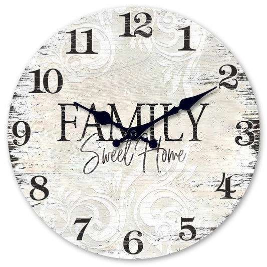 Constantplanet 12 Inch Retro Wood Wall Clocks Battery Operated Farmhouse Decorative Wall Clock for Living Room Kitchen Decor Silent Wall Clock
