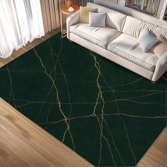 Luxury Marble Rug - 2x4 Rug, Abstract Marble Hallway Rugs, Modern Art Runner Rugs, Washable & Non Slip Small Carpet Home Decor