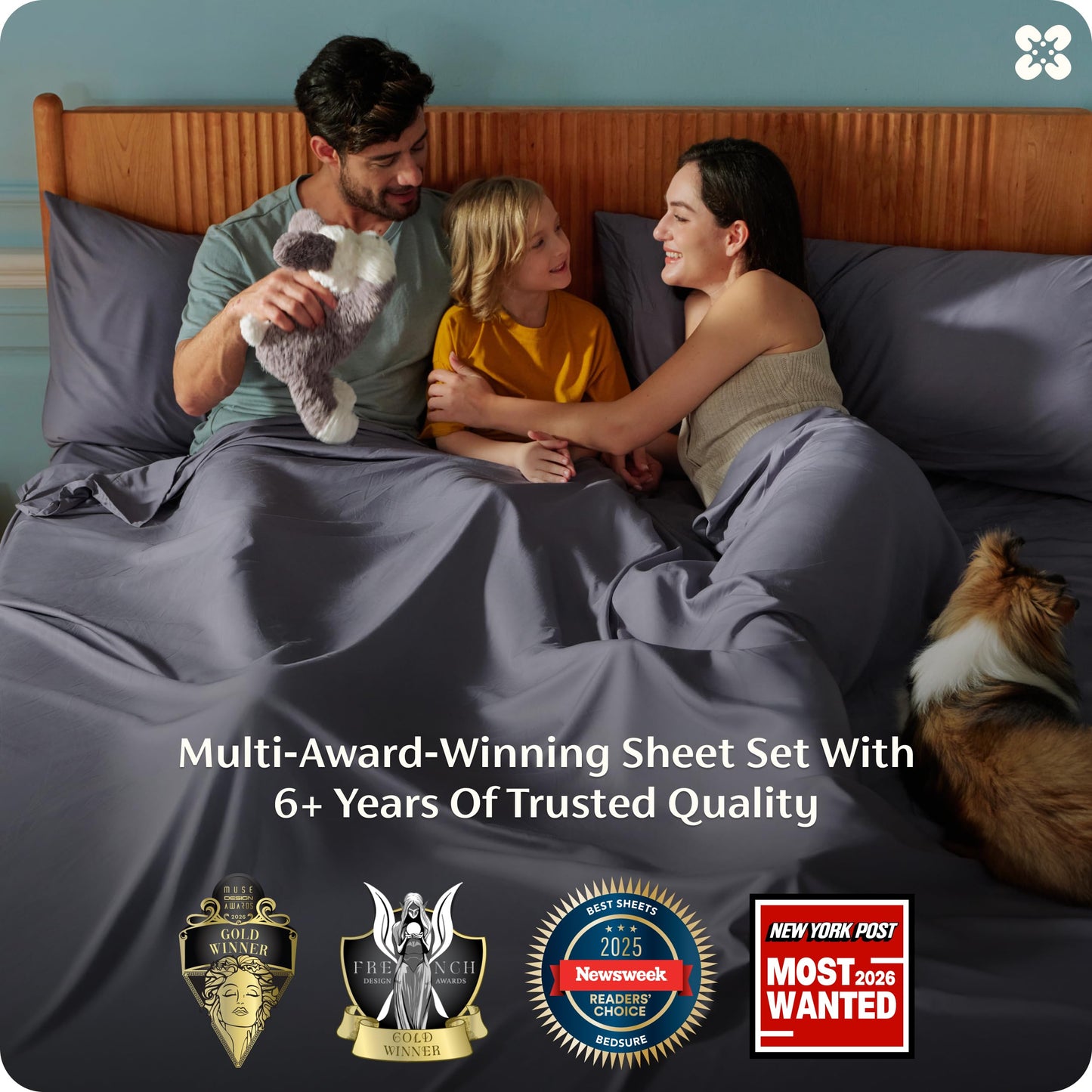Bedsure King Size Sheets Set, Cooling Sheets for Hot Sleepers, Rayon Derived from Bamboo, PureWoven, Breathable & Soft, Deep Pocket Up to 16 Inches, Hotel Luxury Silky Bedding, Dark Grey