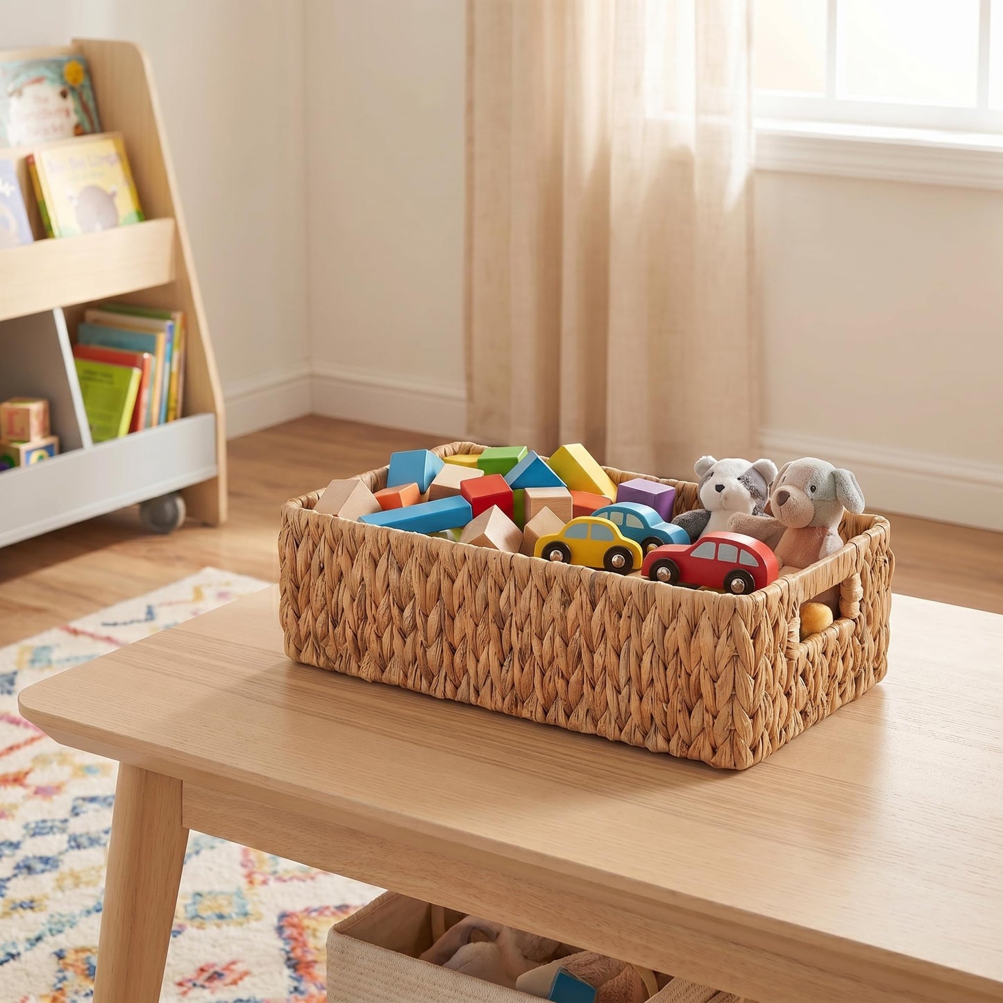 Water Hyacinth Wicker Storage Baskets, Natural, Set of 2
