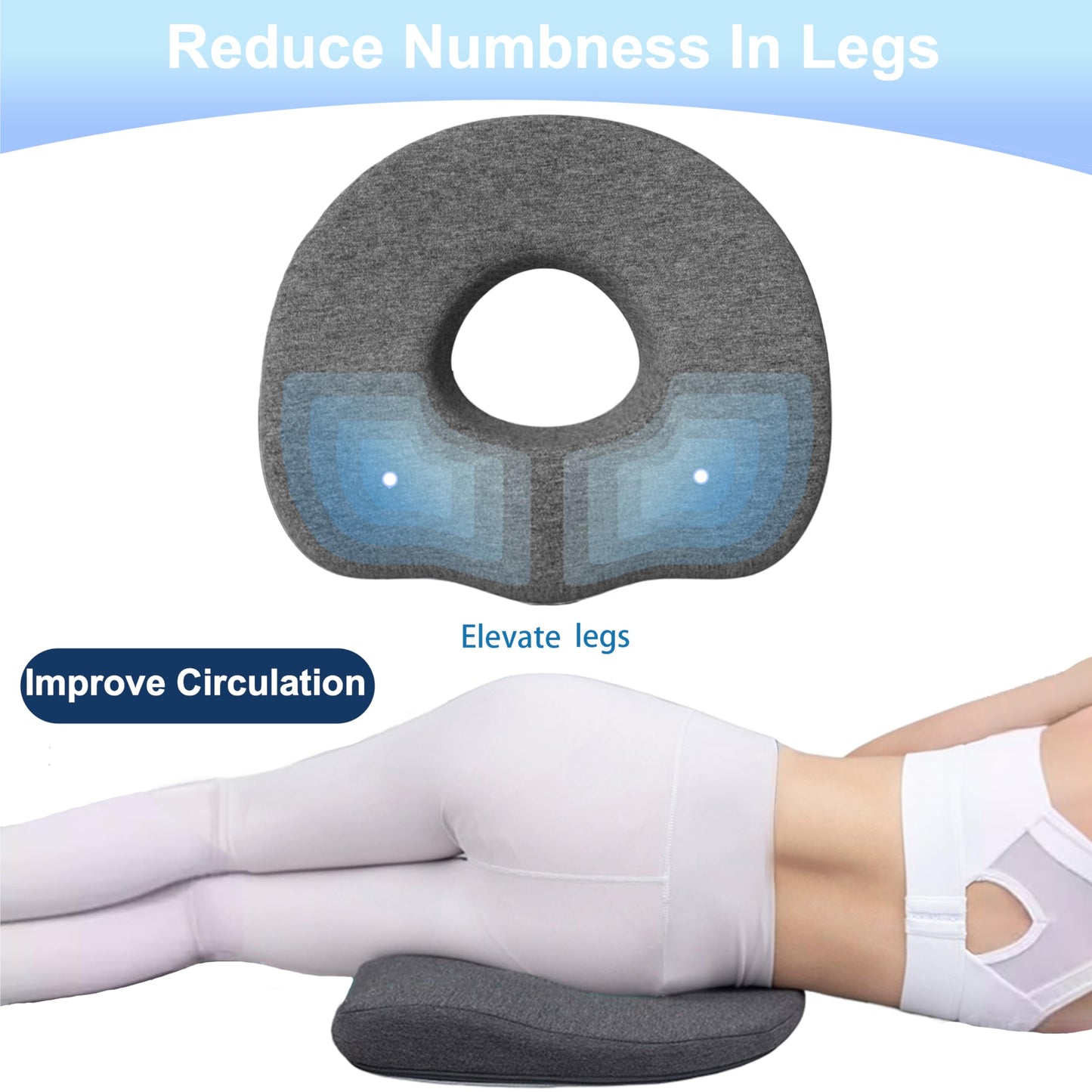 galactruly Bed Sore Cushions for Butt, Bedsore Pressure Relief Pillow for Sleeping and Sitting, Donut Pillow for Tailbone Pain, O Shaped Opening Butt Pillows for Sitting Tailbone