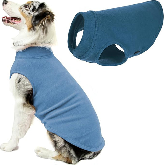 Gooby - Stretch Fleece Vest, Pullover Fleece Vest Jacket Sweater for Dogs, Steel Blue, 3X-Large