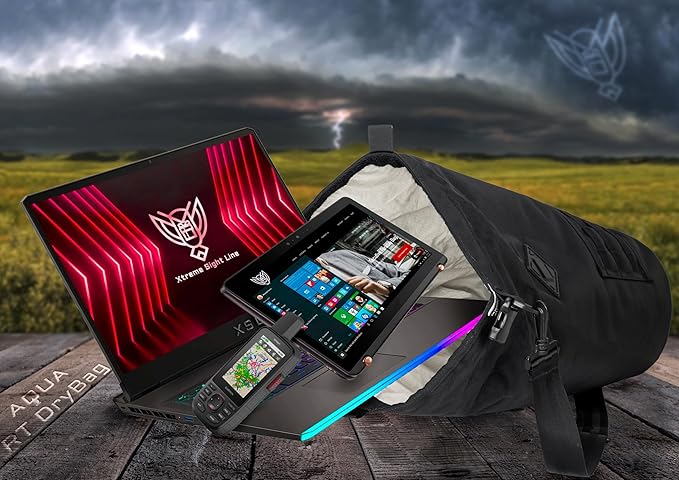 Xtreme Sight Line ~ AQUA RT Dry Bag~ Water-Proof Faraday Dry Bag for Laptops, Tablets, and Mid-Size Electronics ~ Small LITE Faraday Bag Combo ~ Multicam Camo