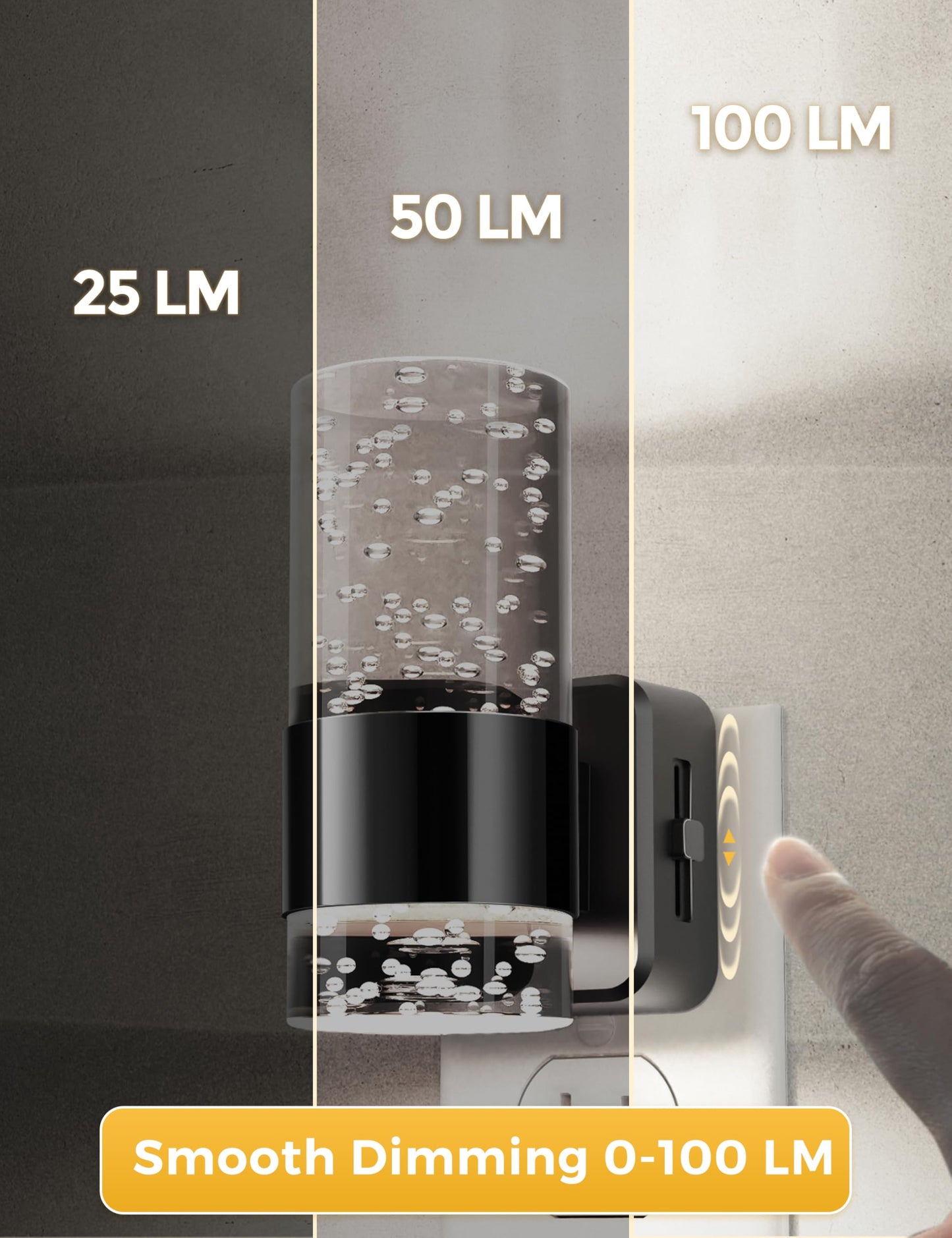 L LOHAS LED Night Light,Dimmable Night Lights Plug into Wall, 2 Pack Acrylic Nightlights with 0-100 LM Adjustable Brightness, 5000K Plug in Night Light with Dusk to Dawn Sensor, for Bathroom Hallway