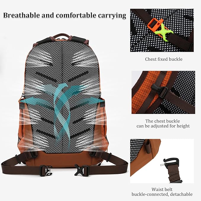 W WINTMING Small Hiking Backpack Travel Backpacks 20L Lightweight Hiking Daypack for Women Men Camping Daily Commuting (Purple)