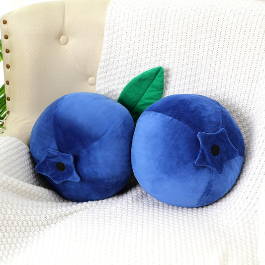 Beeveer 2 Pcs Blueberry Plush Cute Fruit Plush Blueberry Pillow Kawaii Decorative Hugging Gift Soft Stuffed Fun Plushies Novelty Pillow Toy Cushion Seat Decor for Home Kids Girl