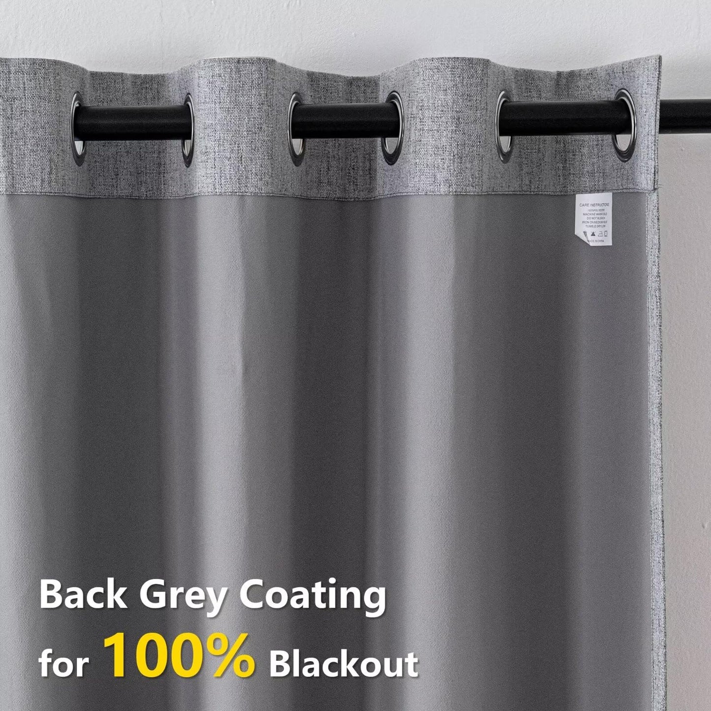 FancyRoof 100% Blackout Curtains 84 Inch Length 2 Panels Set, Black Out Curtains for Living Room, Light Grey Thermal Insulated Grommet Drapes Bedroom Luxury Decor Privacy(52W × 84L inch, Light Grey)