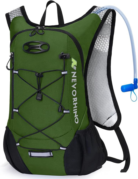 Lightweight Hydration Backpack, Running Backpack with 2L Water Bladder, Hydro Water Daypack for Cycling Hiking Rave for Men Women