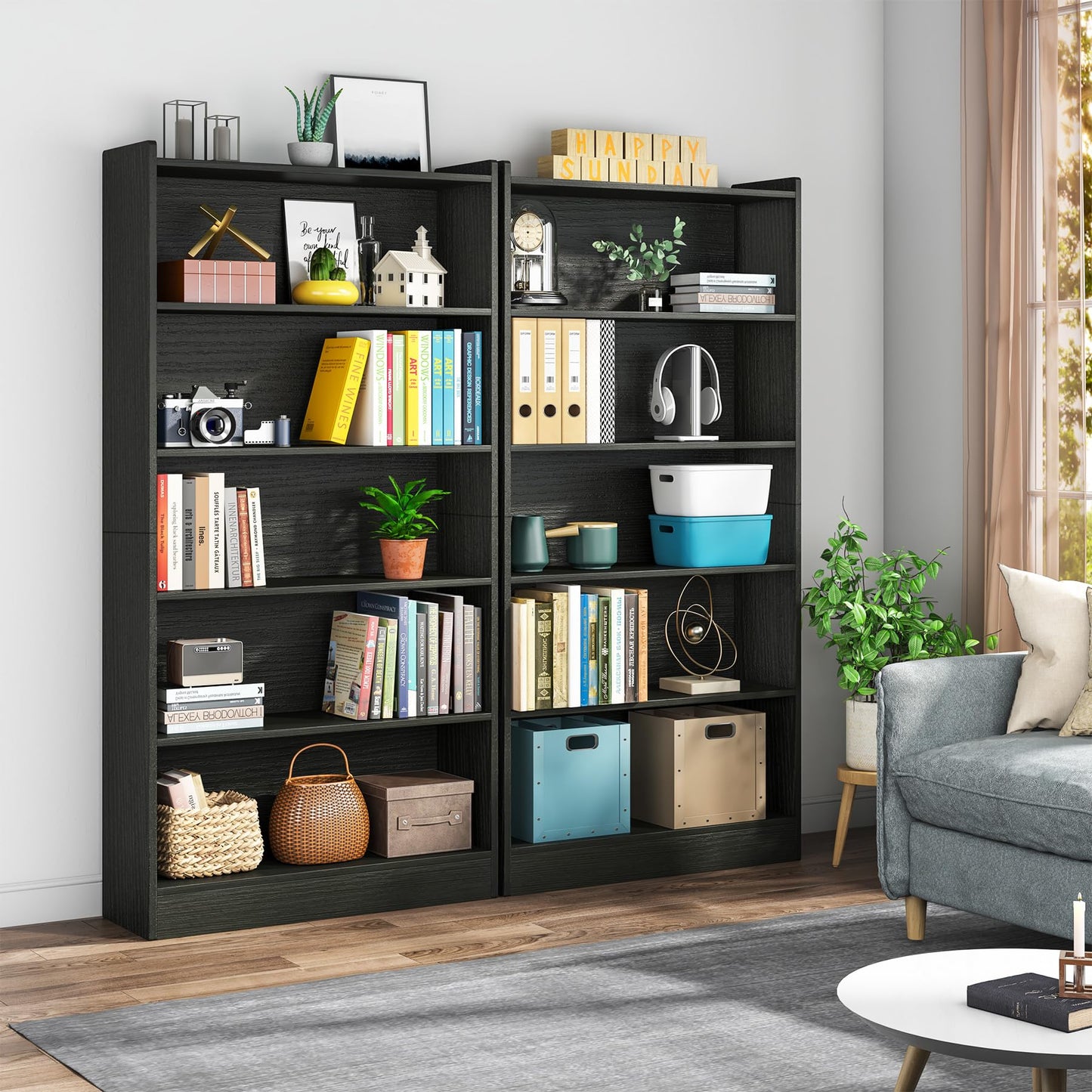 Tribesigns 72-inch Tall Bookcase, Modern 6-Tier White Library Bookshelf with Storage Shelves, Large Open Bookcases Wood Display Shelving Unit for Bedroom Living Room Office