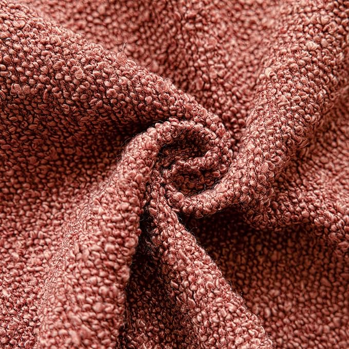 Foindtower Decorative Textured Boucle Throw Pillow Covers Accent Solid Pillow Cases Neutral Soft Cozy Couch Cushion Case for Chair Sofa Bedroom Living Room Home Decor 20x20 Inch,1PC,Orange Rust Red