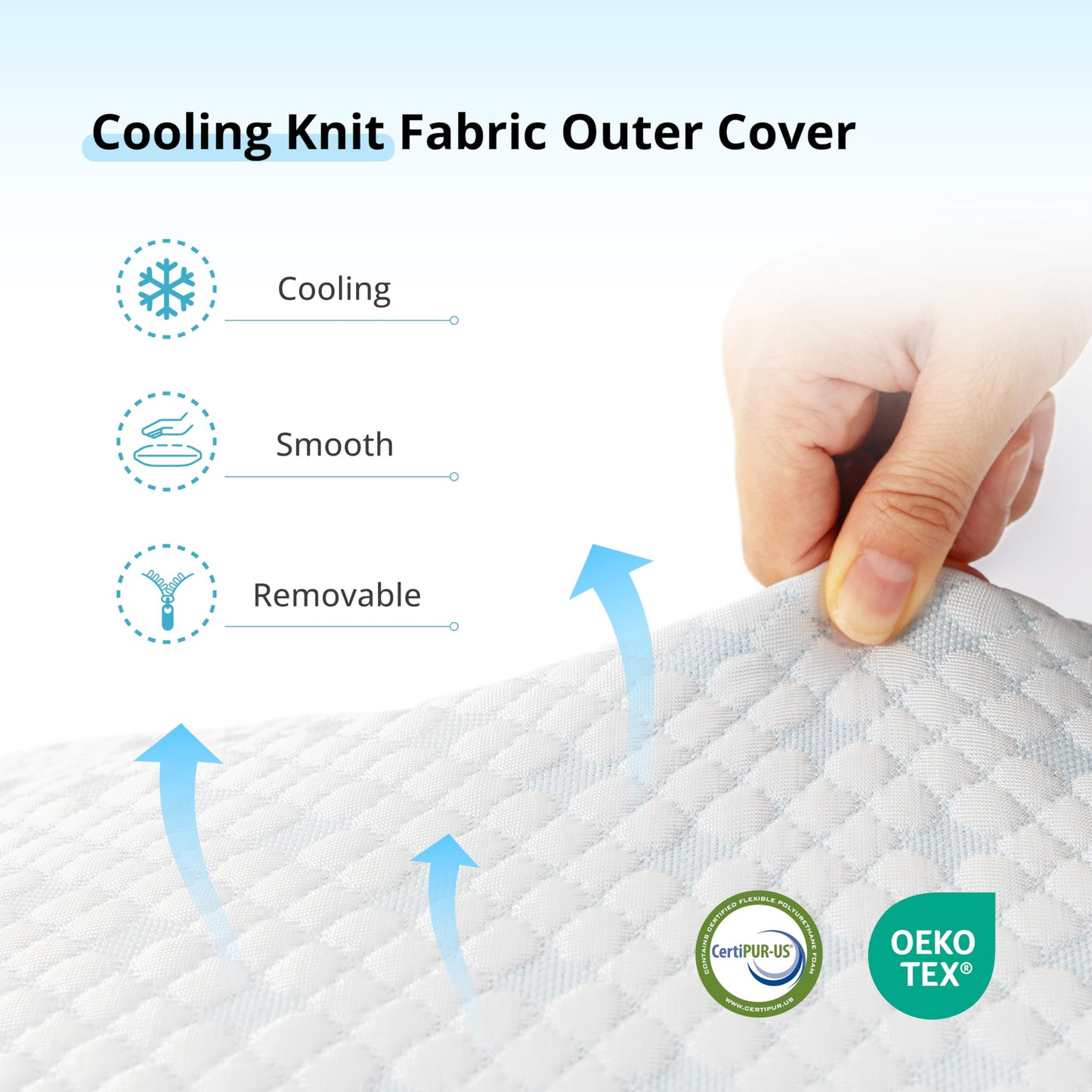 EGOHOME Cooling Pillows Queen Size Set of 2 - Adjustable Shredded Memory Foam Pillow for Sleeping, Bed Pillows for Side, Back, Stomach, Hot Sleepers, with Washable Cover, Supportive, 2 Pack