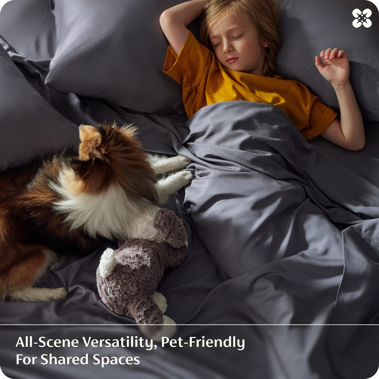Bedsure King Size Sheets Set, Cooling Sheets for Hot Sleepers, Rayon Derived from Bamboo, PureWoven, Breathable & Soft, Deep Pocket Up to 16 Inches, Hotel Luxury Silky Bedding, Dark Grey