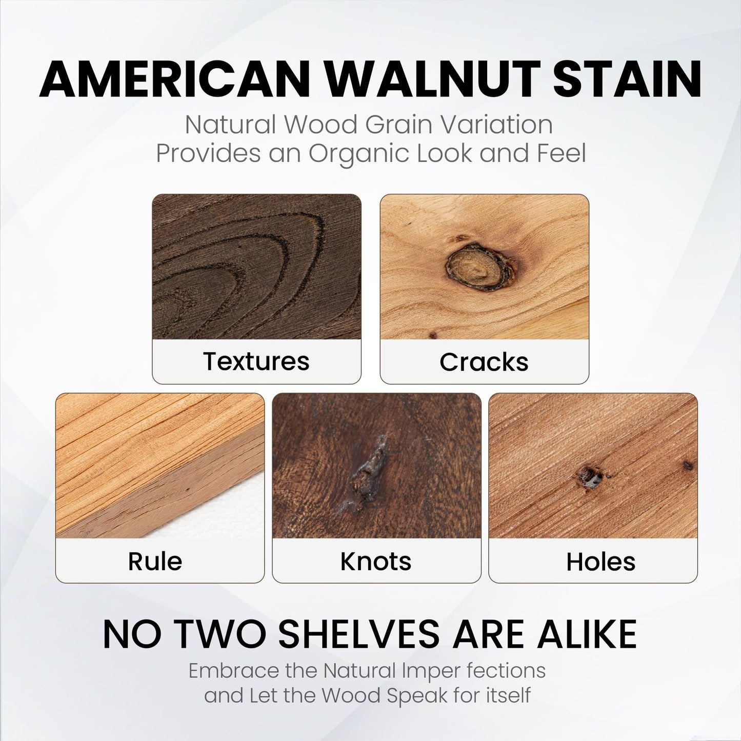 Fun Memories 42" Floating Shelves for Wall, Rustic Solid Elm Wood Floating Shelves - Invisible Bracket Mount, Extra Long Wall Mounted Shelf for Living Room, Bathroom, Bedroom, Kitchen, Walnut